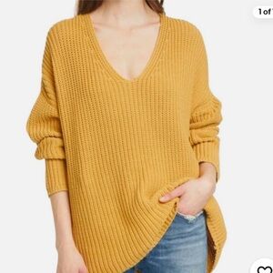 Jenni Kayne Organic Fisherman Organic Cotton V Neck Sweater XS S